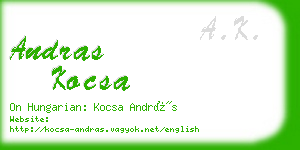 andras kocsa business card